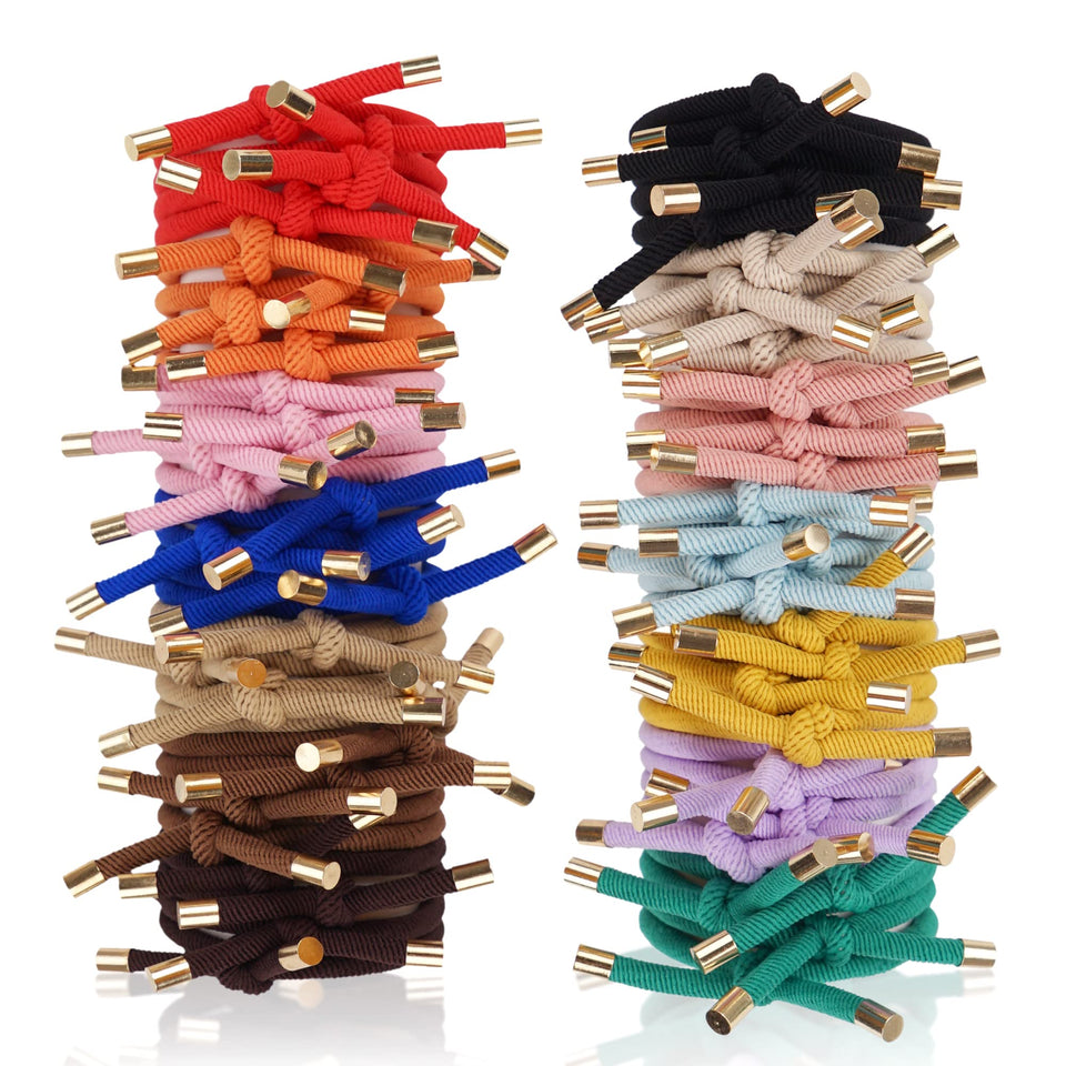 DealEachDay front packaging showing 56 knotted hair ties and variety benefit