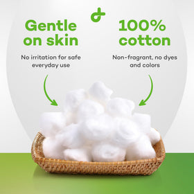 Dealmed cotton balls near first-aid supplies showing wound prep use