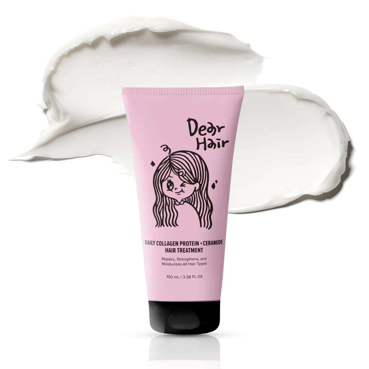 DEAR HAIR front packaging showing jar and label, conveys professional repair