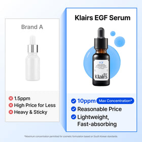 DearKlairs styled before-and-after flatlay, shows improved post-blemish look