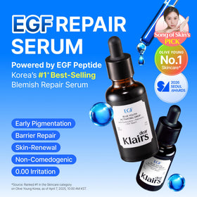 DearKlairs close-up texture of blue serum highlighting quick absorption benefit