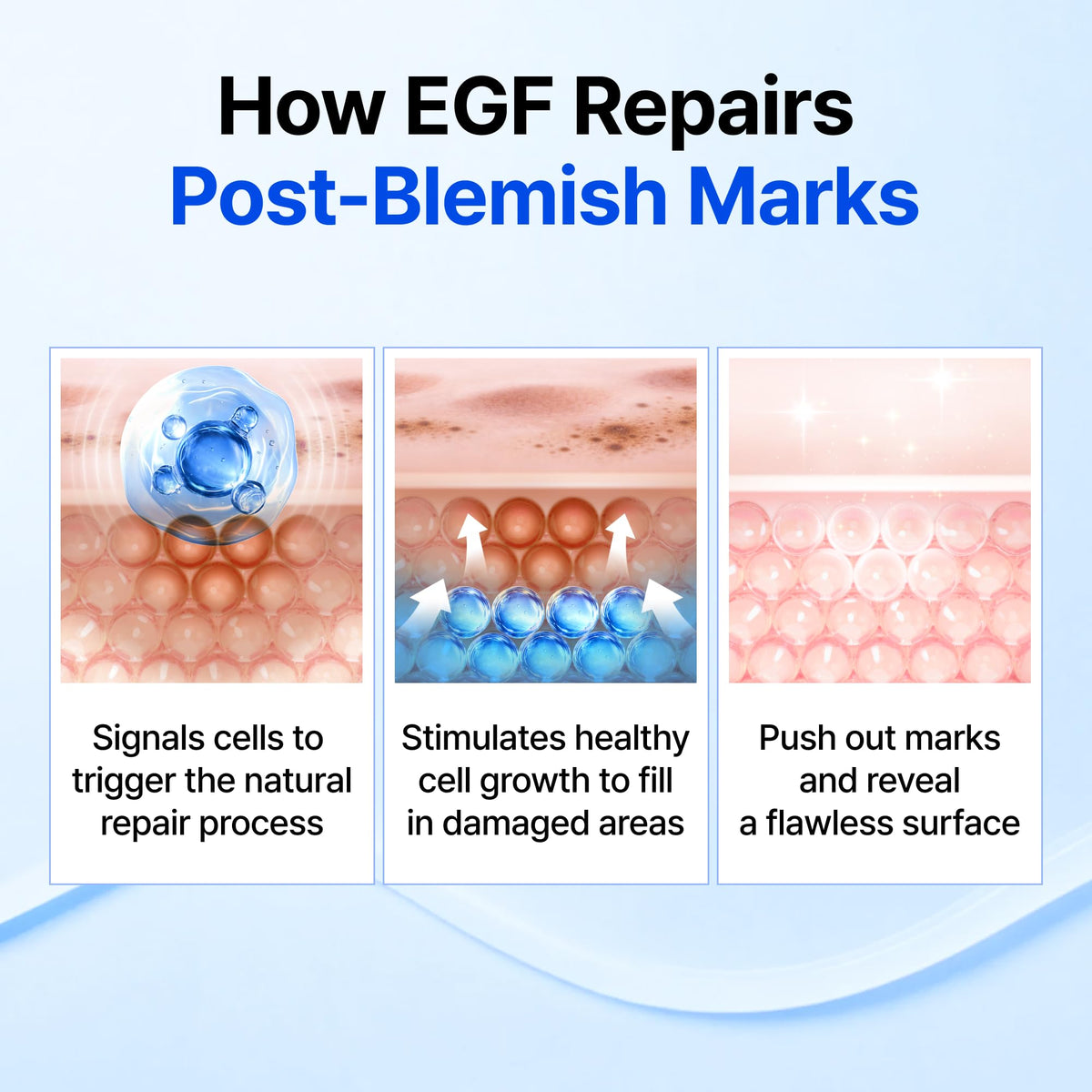 DearKlairs ingredient label detail showing EGF and FGF concentrations benefit
