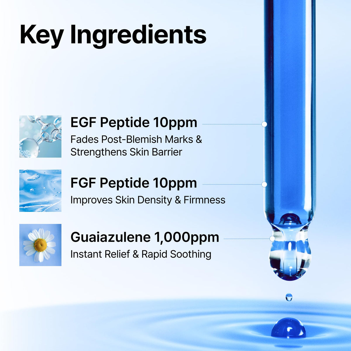 DearKlairs drop on skin being absorbed showing non-sticky comfort benefit