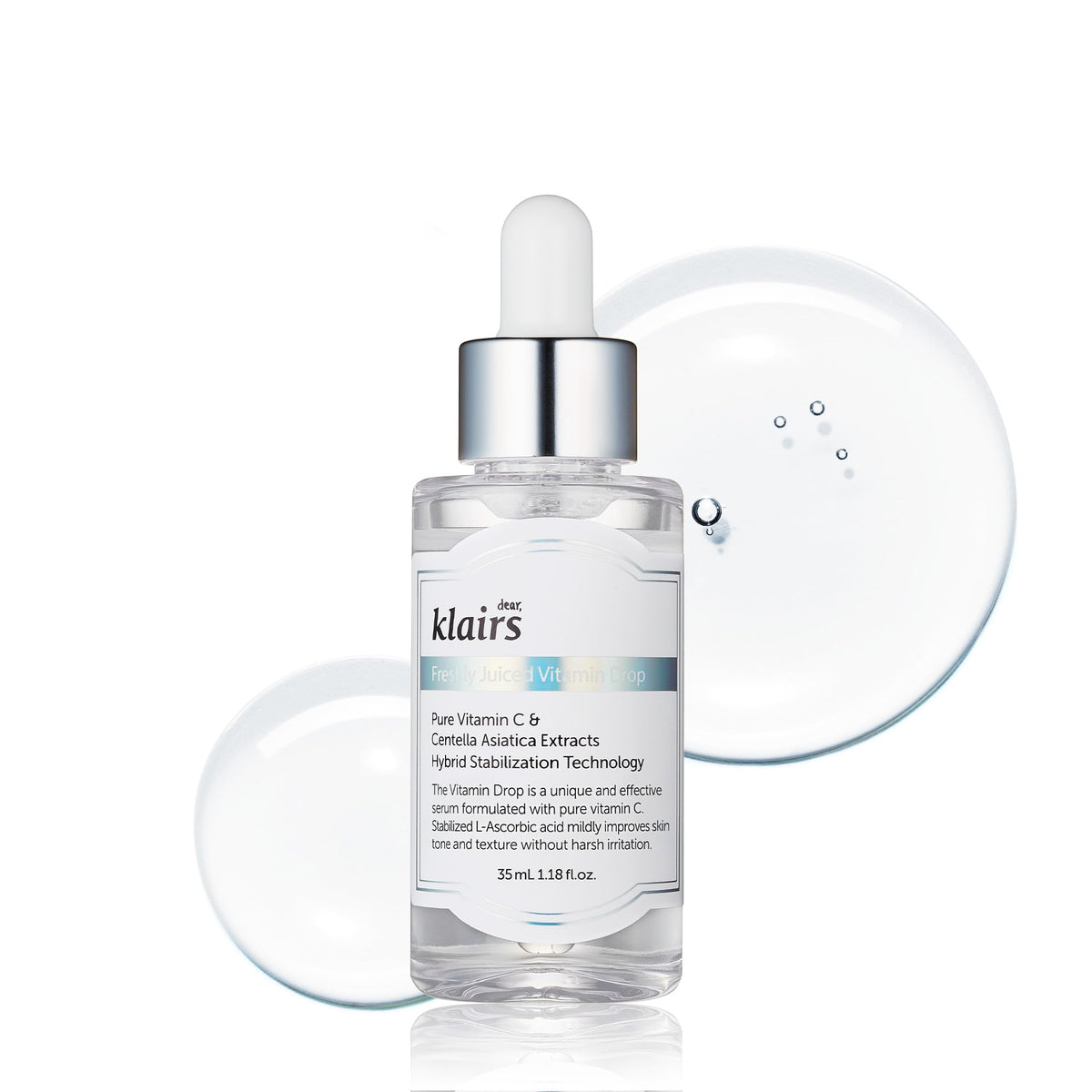 DearKlairs front packaging showing bottle and box, highlights gentle brightening