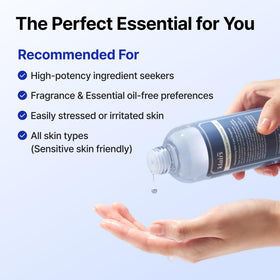 DearKlairs bottle on skincare tray illustrating layering compatibility and finish