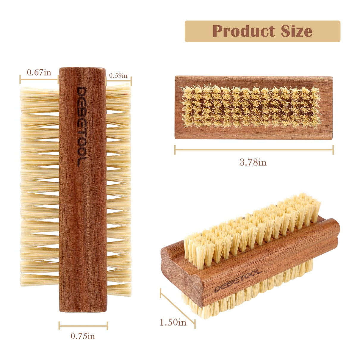 DEBETOOL close-up of sisal bristles highlighting durable texture for effective scrubbing