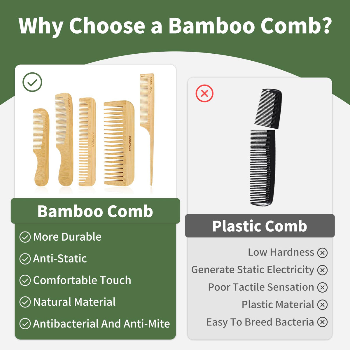DEBETOOL comb set neatly stored in included travel box for easy portability