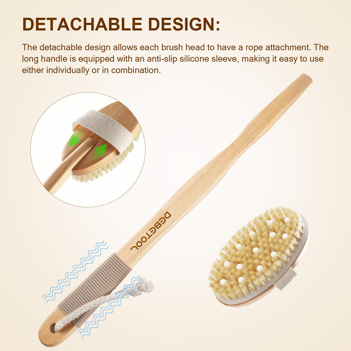 DEBETOOL wooden massager in hand providing targeted muscle relief