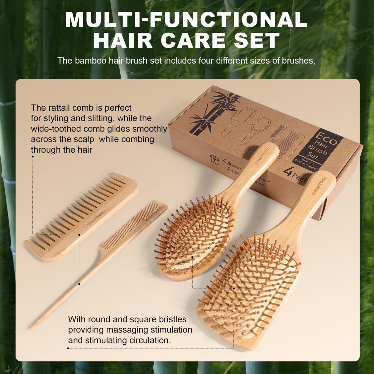 DEBETOOL round brush held in hand for comfortable ergonomic grip