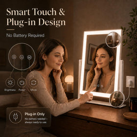 DECADENCE mirror on a vanity in use for everyday makeup routines and improved visibility