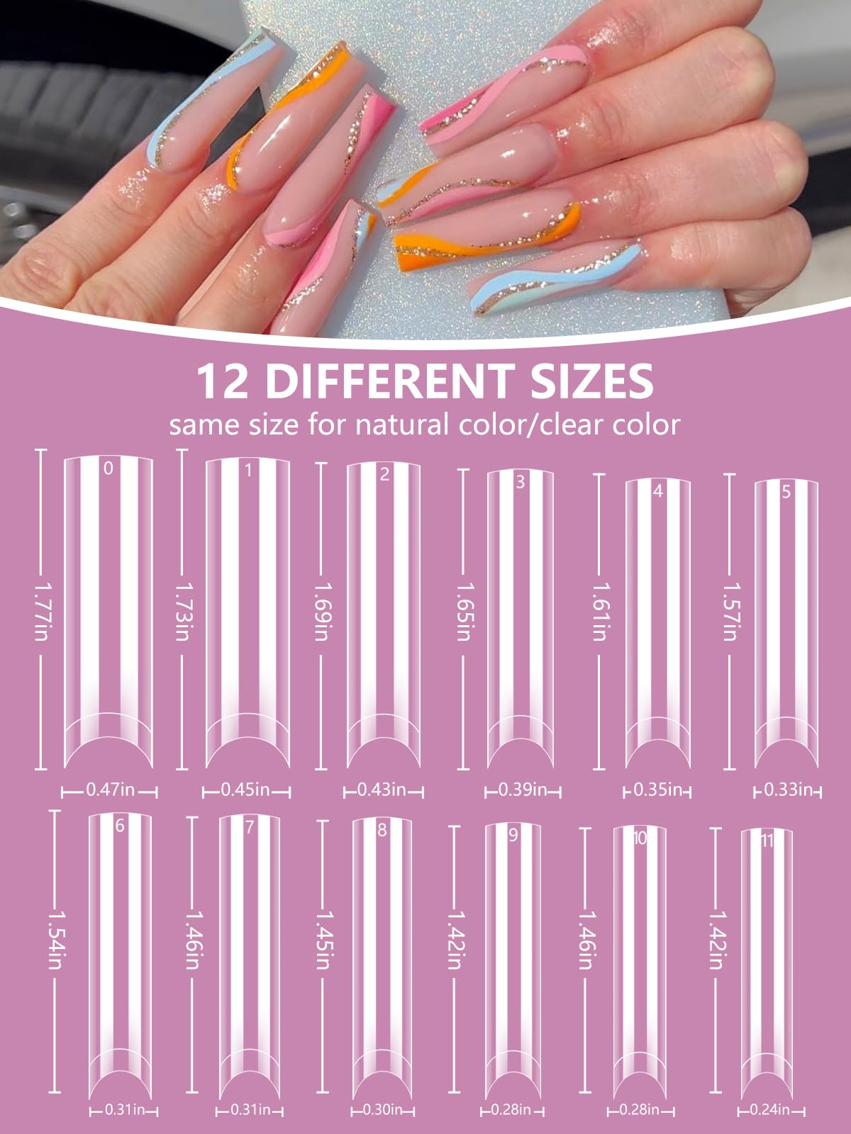 Deciniee natural and clear tips displayed to show color base versatility