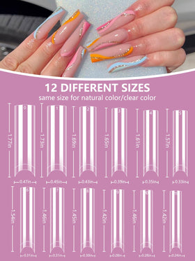 Deciniee natural and clear tips displayed to show color base versatility
