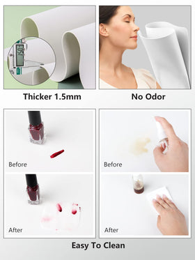 Deciniee manicure tools arranged on mat demonstrating non-slip working surface