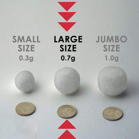 DecorRack cotton ball held in hand showing large size and control