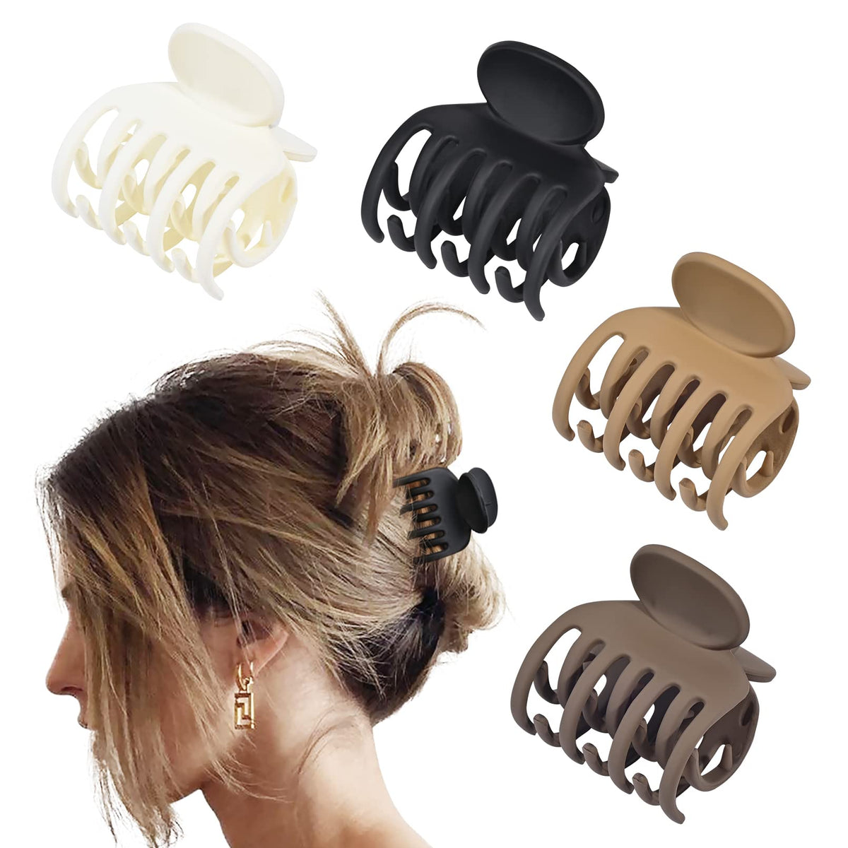 DEEKA front view of small claw clip showing compact design and secure hold