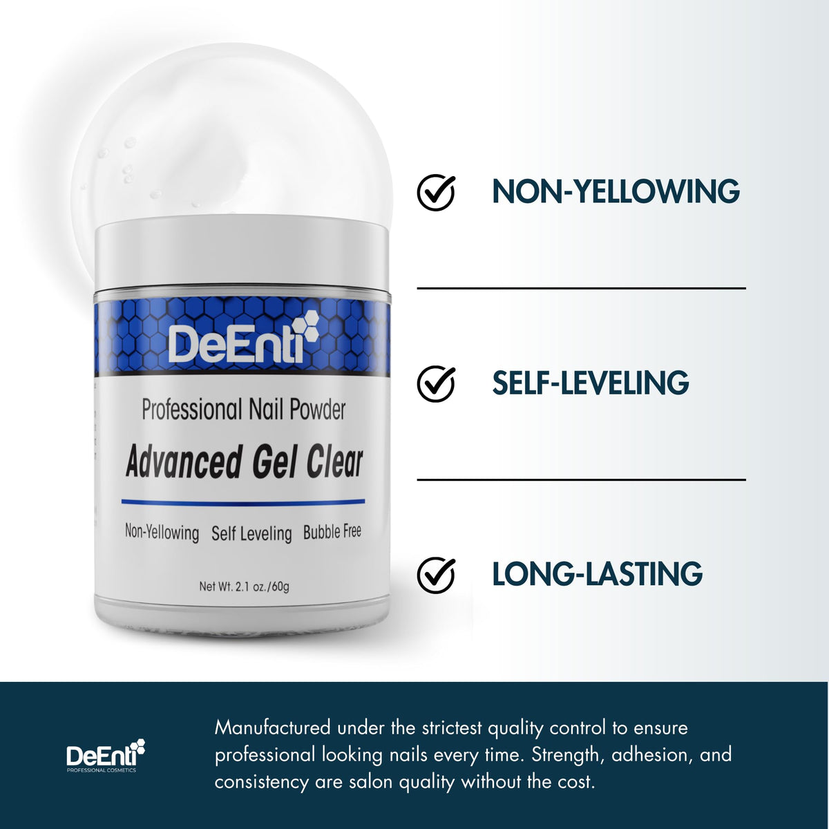 DeEnti acrylic powder bead on brush closeup showing predictable workability