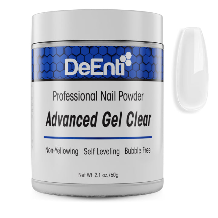 DeEnti clear acrylic front packaging showing professional 2oz jar benefit