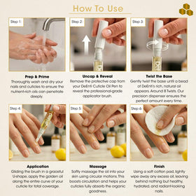 DeEnti cuticle oil pen applied to elbow and cuticles showing multi-area conditioning benefit