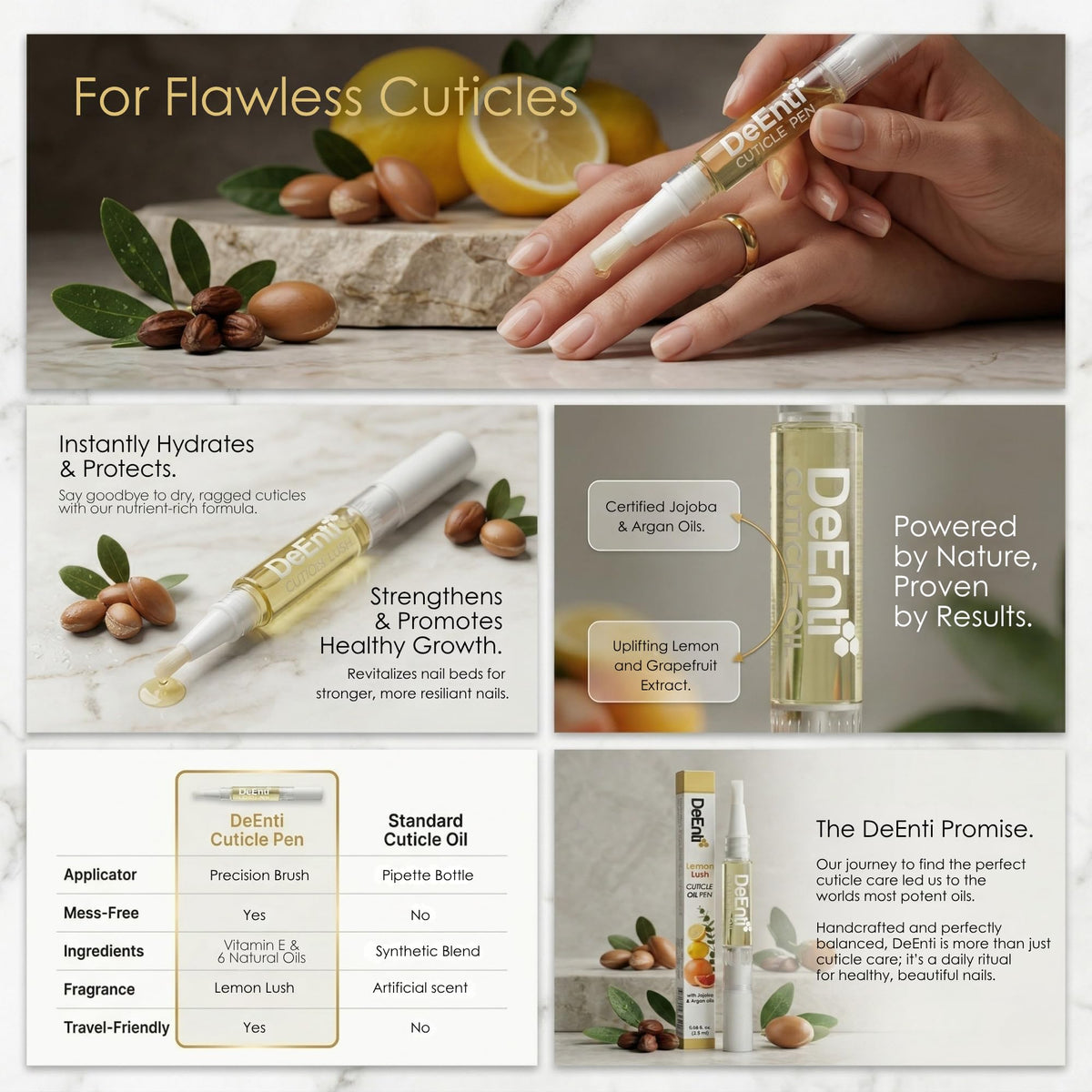 DeEnti cuticle oil pen precision tip applying oil for neat targeted care