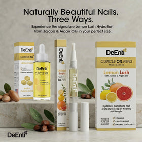 DeEnti cuticle oil pen tucked in pocket for travel-ready moisturization benefit