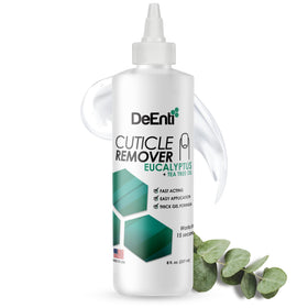 DeEnti front bottle showing 8 oz label and professional cuticle softener benefit