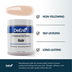 DeEnti brush applying powder to nail, easy beginner handling