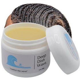 Deep Dish Wave front jar showing clean branding and 2oz size benefit
