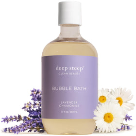 Deep Steep front packaging showing bottle and calming lavender benefit