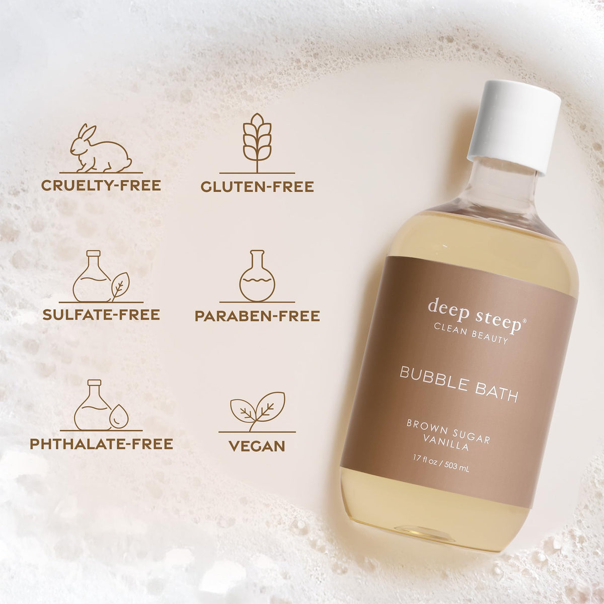 Deep Steep natural ingredients laid out showing botanical oils and clean formula