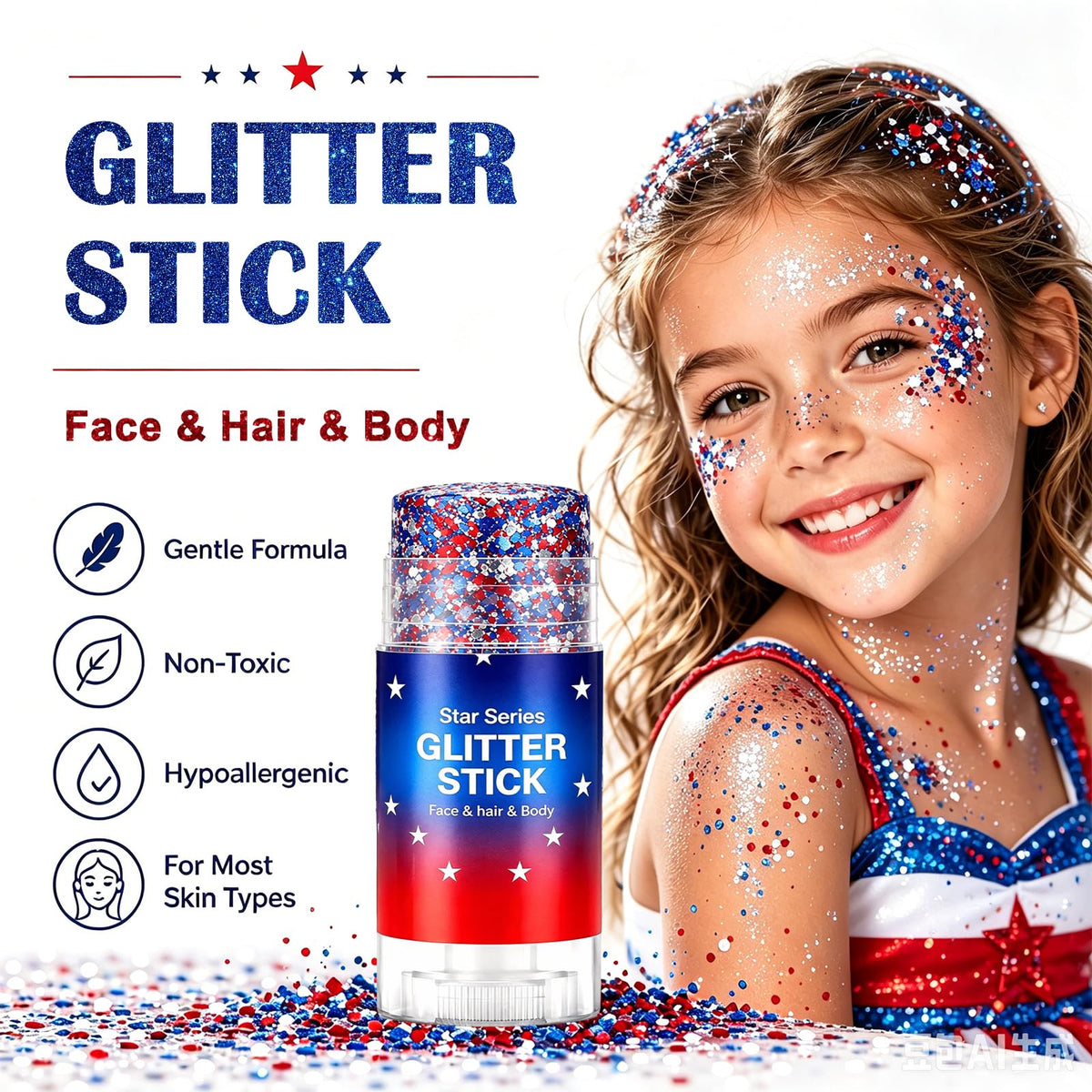 Deepmind cheekbone and under-eye highlight showing bright party-ready sparkle