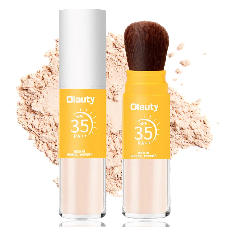 Deepmind front packaging compact brush showing travel-ready design and SPF benefit