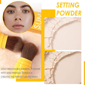 Deepmind powder swatch in #02 Medium showing natural matte coverage benefit