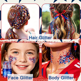 Deepmind face with red white blue stripe application showing bold patriotic effect
