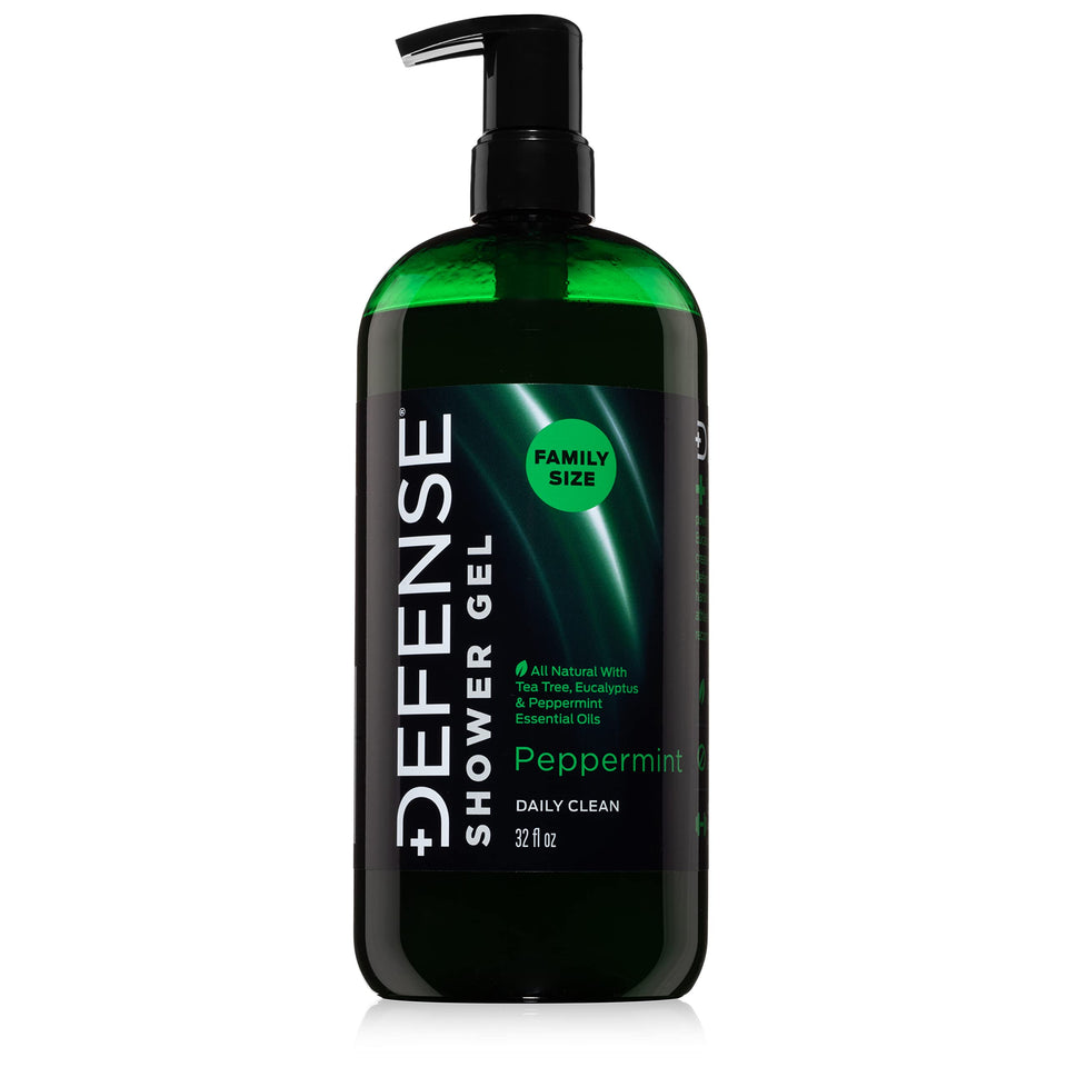 Defense Soap front bottle 32oz showing packaging and product benefits