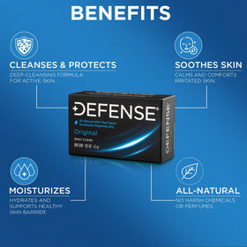 Defense Soap lather in hand demonstrating quick foaming and rinseability