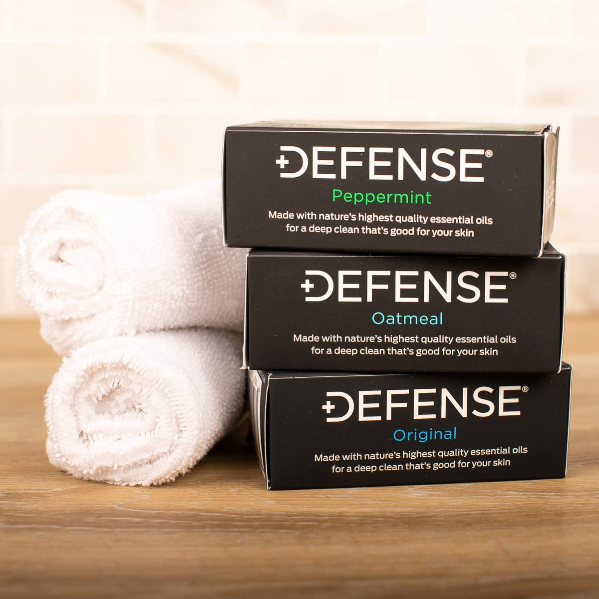 Defense Soap oatmeal granules detail highlighting gentle exfoliation and soothing