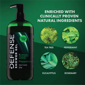 Defense Soap label closeup highlighting natural ingredients and scent