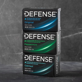 Defense Soap close-up of tea tree oil texture showing natural cleansing power