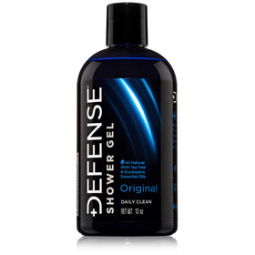 Defense Soap front packaging showing bottle and branding for trusted post-workout cleansing