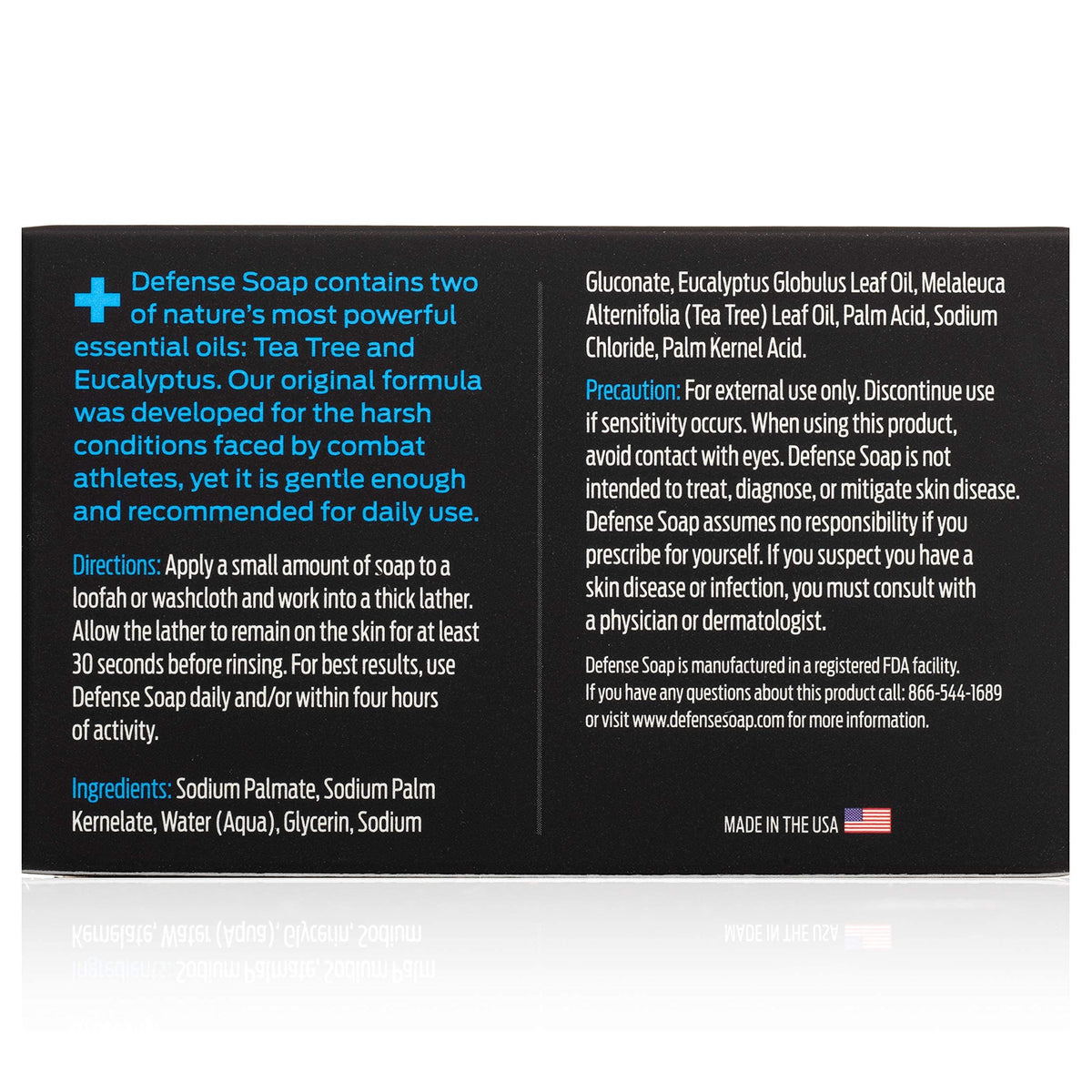 Defense Soap bar edge detail showing smooth triple-milled cut for longevity and consistency