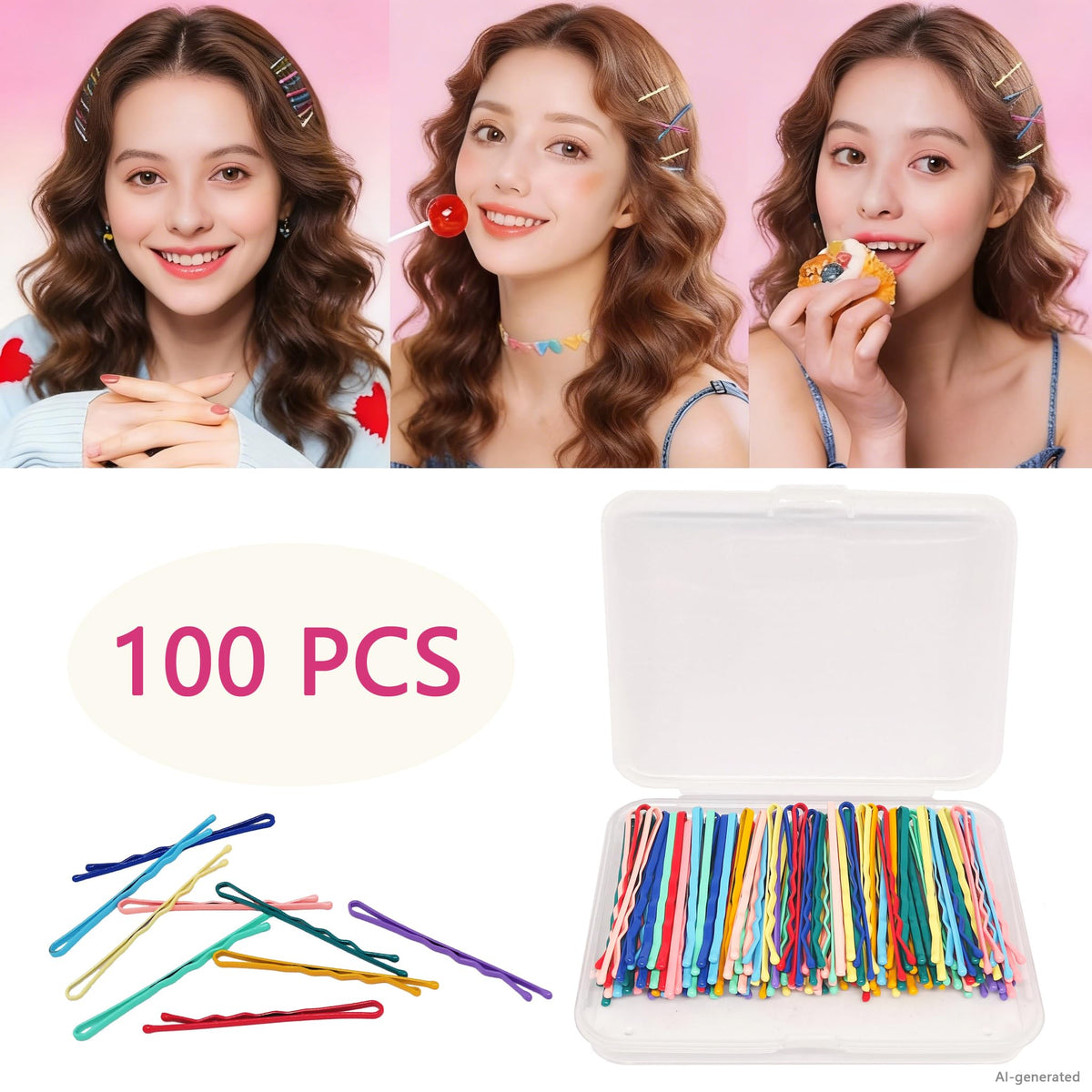 DEFENSUN bobby pins securing an updo demonstrating strong hold and discreet styling