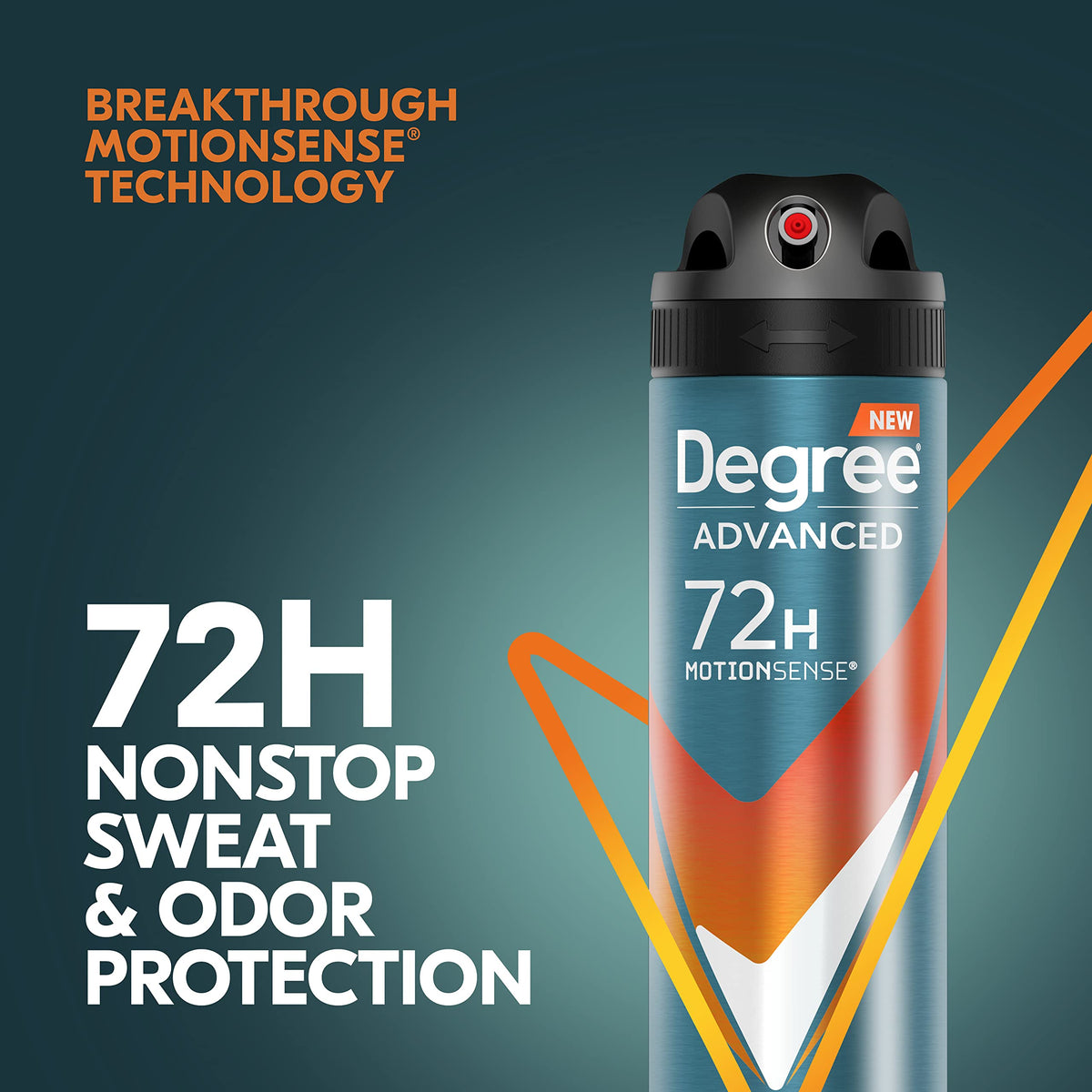 Degree label detail with MotionSense and 72-hour protection callouts