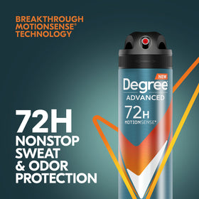 Degree label detail with MotionSense and 72-hour protection callouts