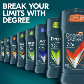 Visual of citrus, pepper, and wood elements representing Degree Adventure scent layers