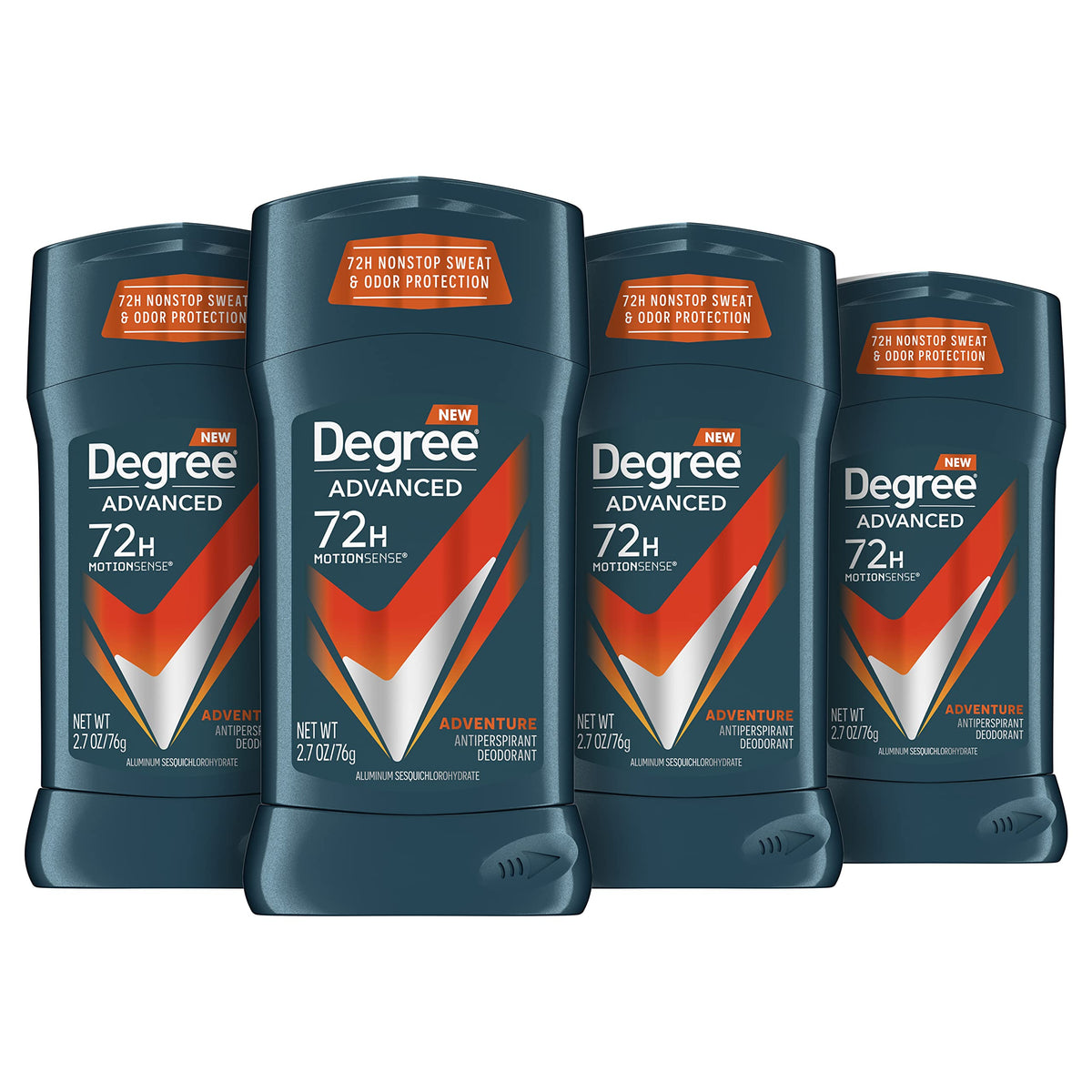 Degree Adventure front packaging showing stick and bold branding for reliable protection