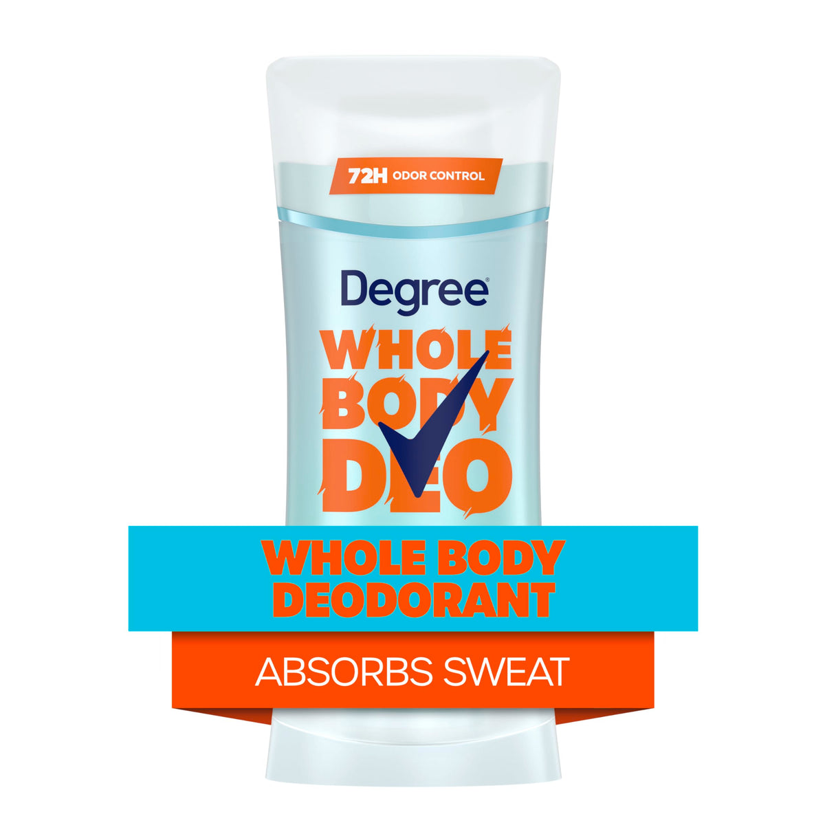 Degree applied underarm in use demonstrating odor protection benefit