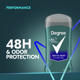 Man applying Degree Arctic Edge in bathroom for confident all-day protection
