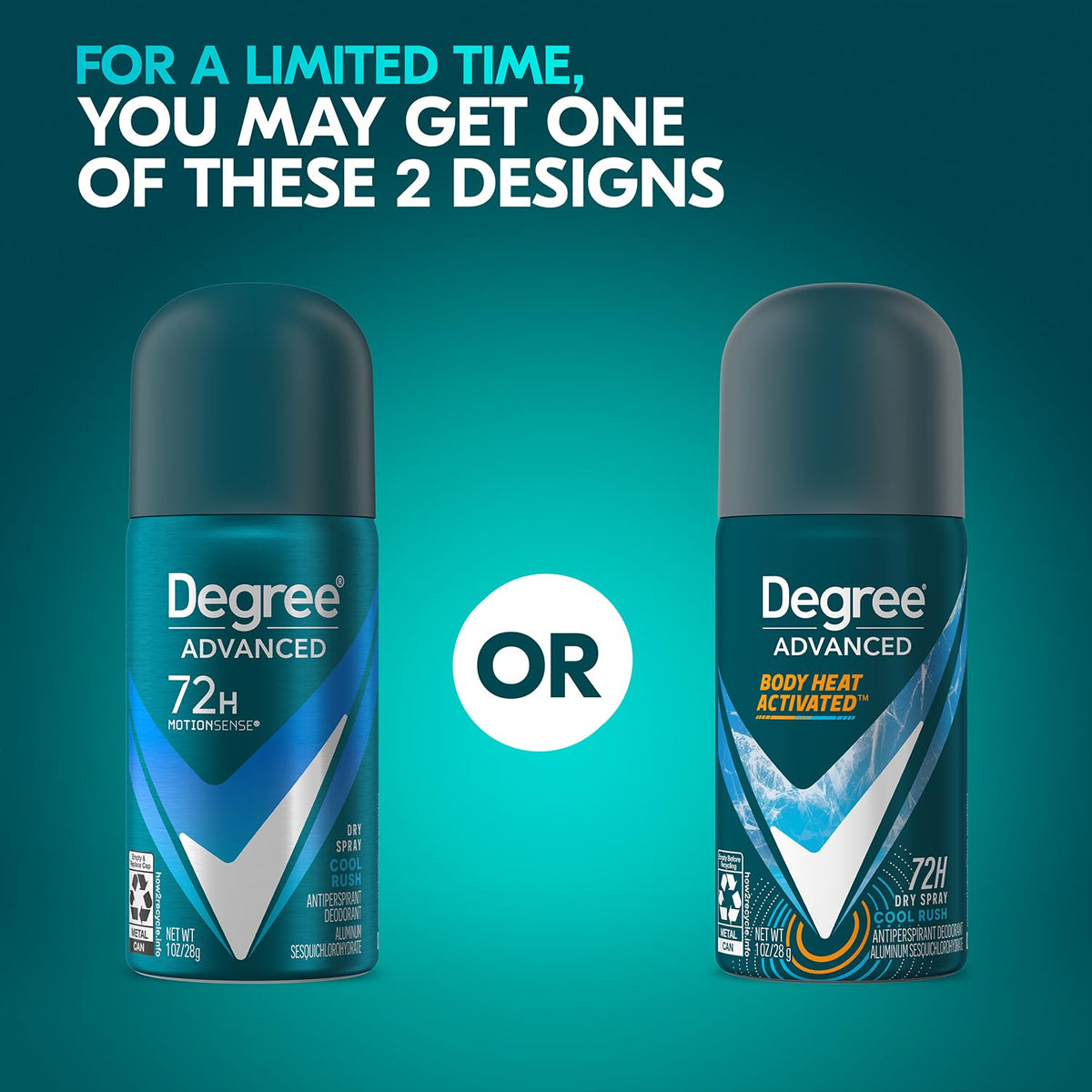 Detailed view of Degree spray cap and nozzle showing secure closure and leak protection