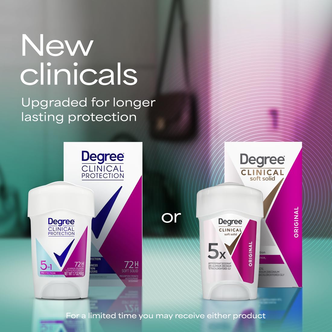 Degree Clinical fragrance illustration with fruit and floral notes for fresh scent