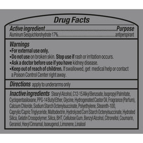 Degree Clinical back label and ingredients view for informed choice